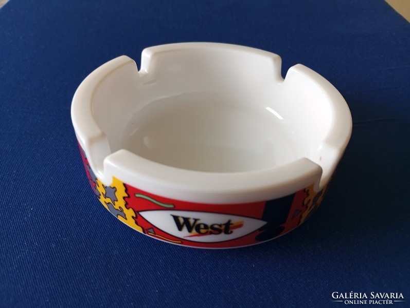 West white heat-resistant glass ashtray for sale! Retro!