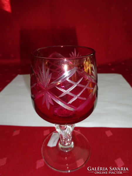 Crystal glass beaker, burgundy, height 11.5 cm. He has!