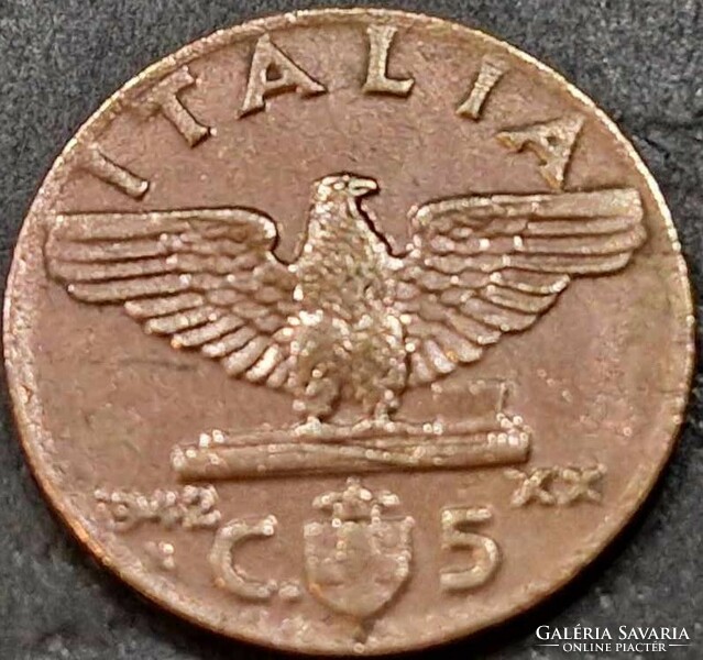 Olaszország, 5 Centesimi 1942.