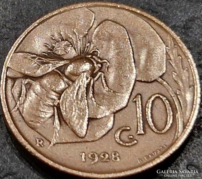 Italy, 10 centesimi 1928.