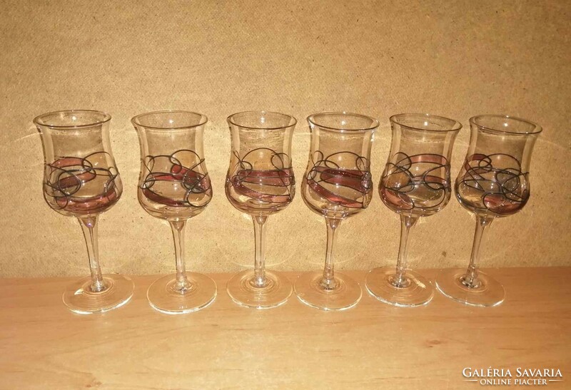 Set of Tiffany-style glass stemmed glasses, 6 pieces in one (22/k)