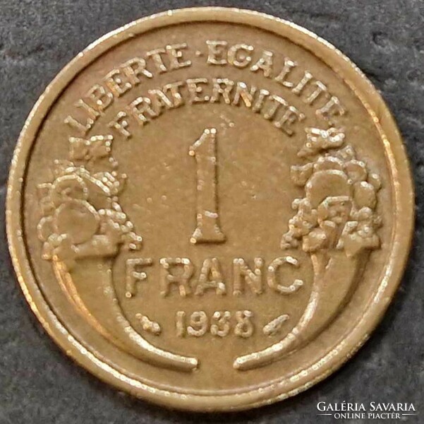 ﻿France 1 franc, 1938.