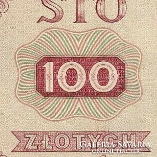 100 zloty zlotych 1948 Lengyelország 2. Kerettel