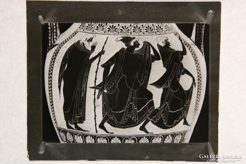 16 db ókori görög szoborfejekről + váza üvegnegatív, eredeti Perutz German