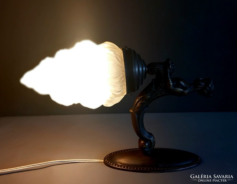 Antique Art Nouveau bronze lamp, negotiable design