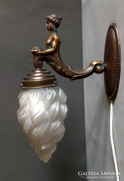 Antique Art Nouveau bronze lamp, negotiable design