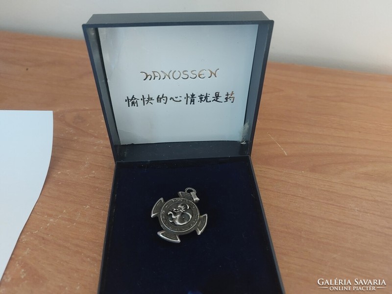 (K) hanussen dragon silver pendant with magnet