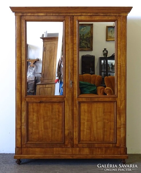 1R241 antique mirrored two-door cherry wood wardrobe 198 x 154 cm