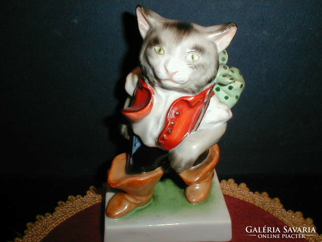 Herend antique carrier cat figure
