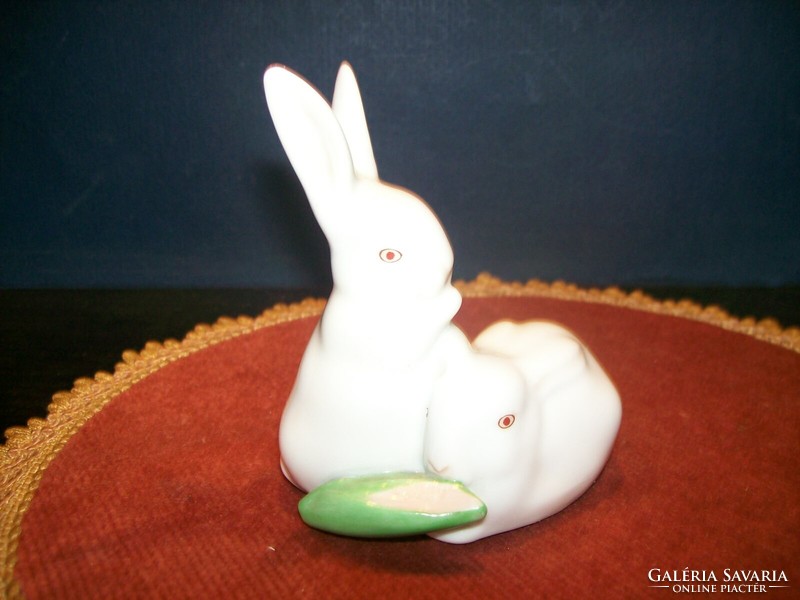 A pair of Herend corn bunnies