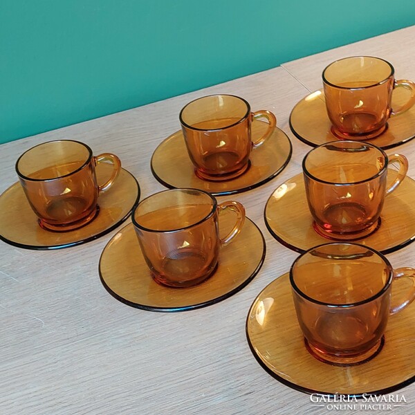 Retro amber glass coffee set