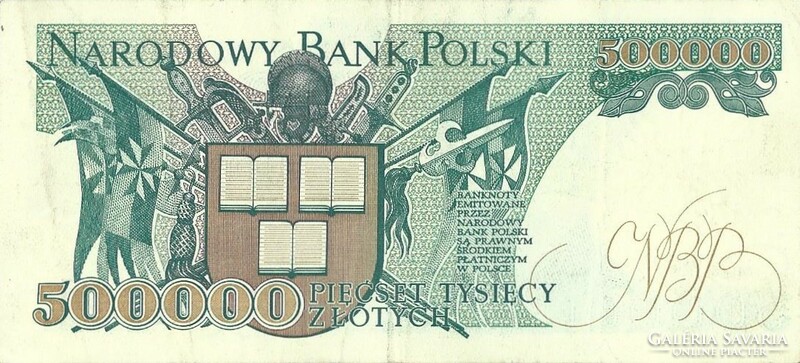 500000 zloty zlotych Lengyelország 1990 Ritka