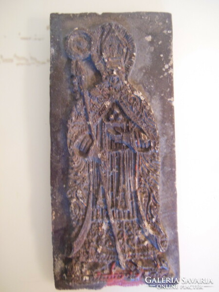 Gingerbread mold - wax - 24 x 11 cm - Saint Nicholas - very antique - Austrian