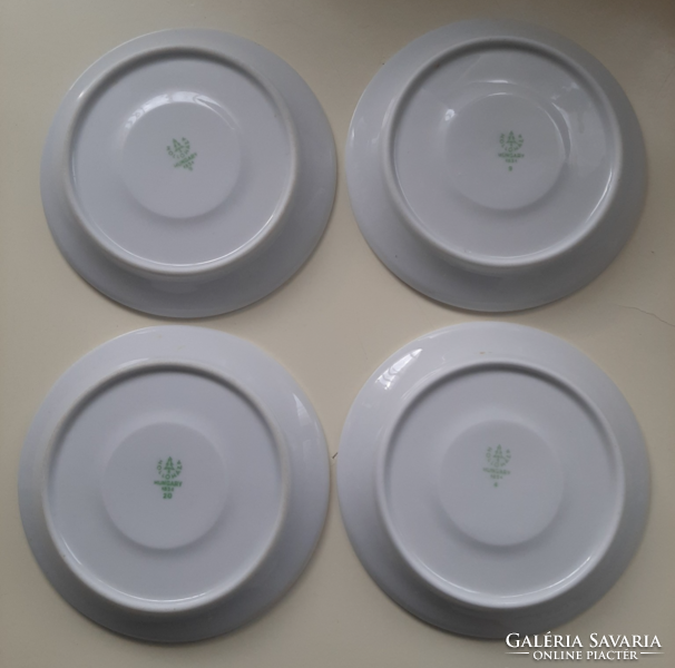 4 Hólloháza orange coffee saucers, small plates, coasters