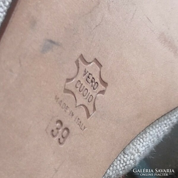 Flavia & katya 39 art deco style loafer, genuine leather-linen shoes