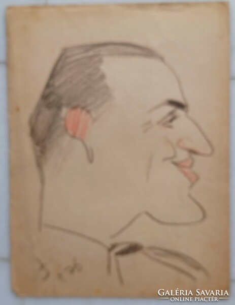 Férfiportré profilból: karikatúra 1936-ból