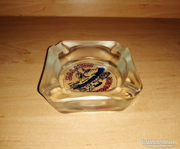 Balaton emlék üveg hamutál hamutartó - 9,5*9,5 cm (po-4)