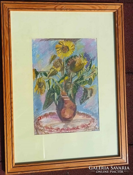 Watercolor floral still life - marked