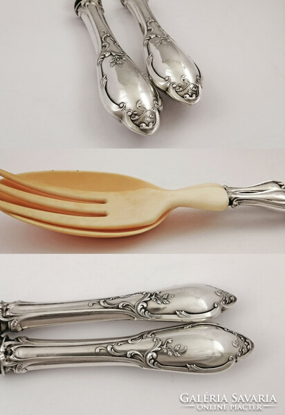 French silver salad set - fork and spoon