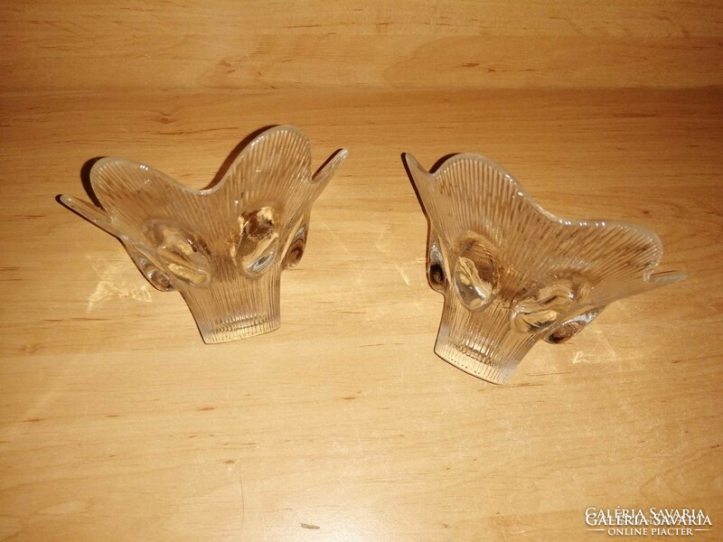 Retro glass bowl with candle holder - dia. 12-13 cm (31/d)
