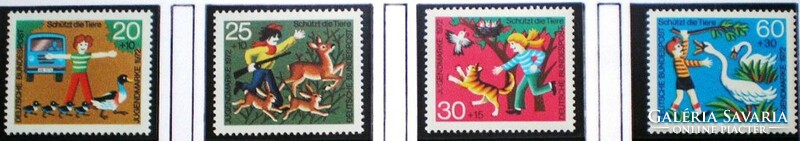 N711-4 / Németország 1972 Ifjúságért : Állatvédelem bélyegsor postatiszta