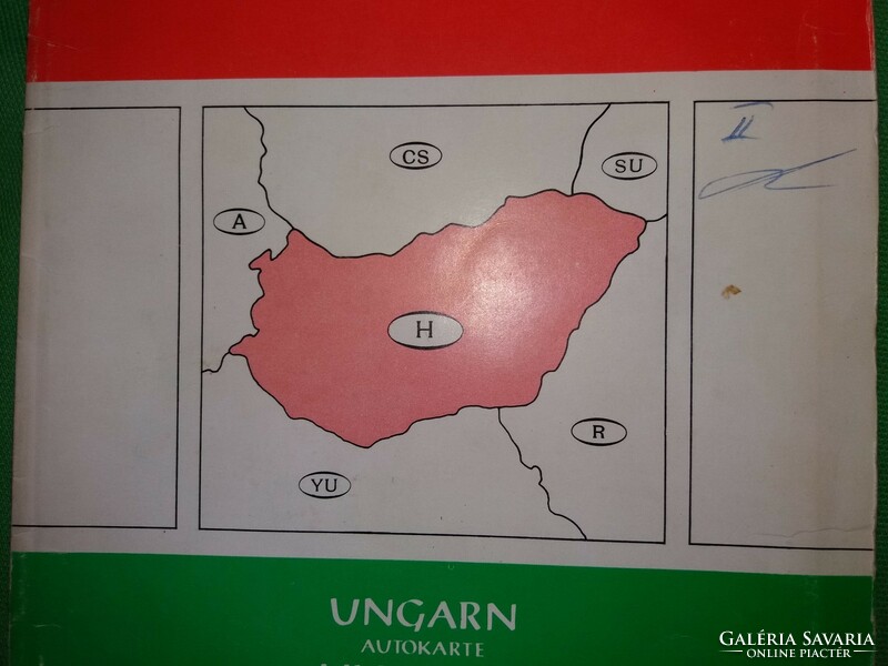 1979. Cartographic company car map of Hungary 68 x 102 cm according to the pictures