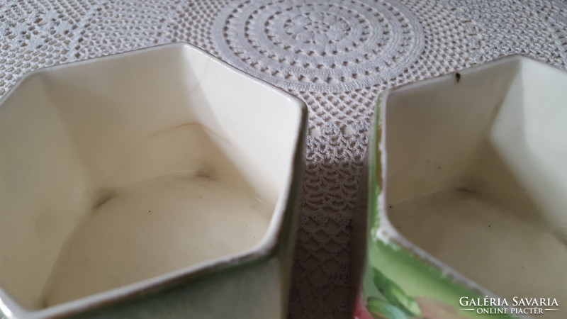 Antique, rare hexagonal ceramic tea set