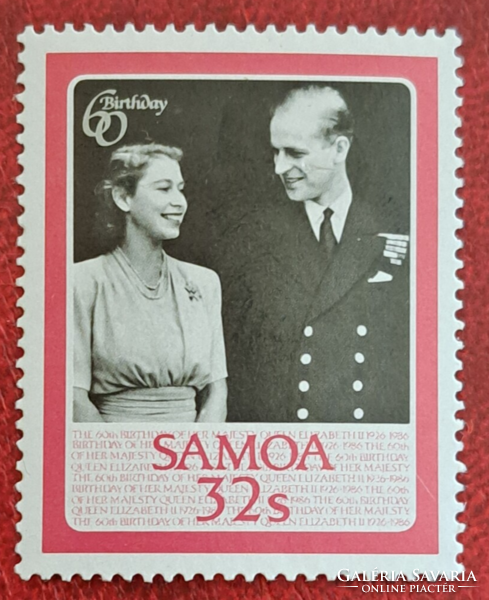 Queen Elizabeth of Samoa postage stamp f/7/2