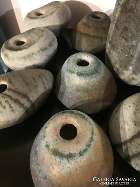 Ágoston Simó: pebble vases - 11 together (m103)