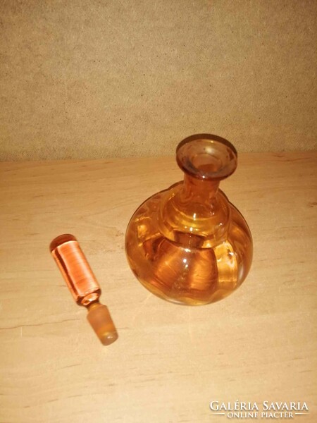 Antique amber-colored glass beverage bottle (22/d)