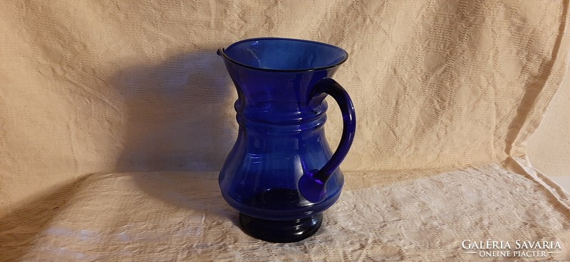 Antik erdélyi kék hutaüveg kancsó