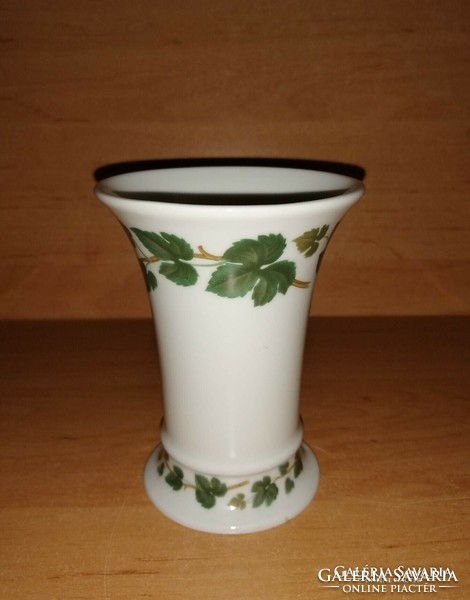 Hutschenreuther porcelán zöld leveles váza 10,5 cm magas (22/d)
