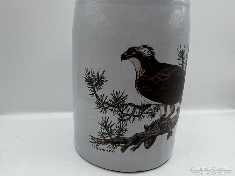 Ceramic jug, German, hand painted, 13 x 10 cm. 5091