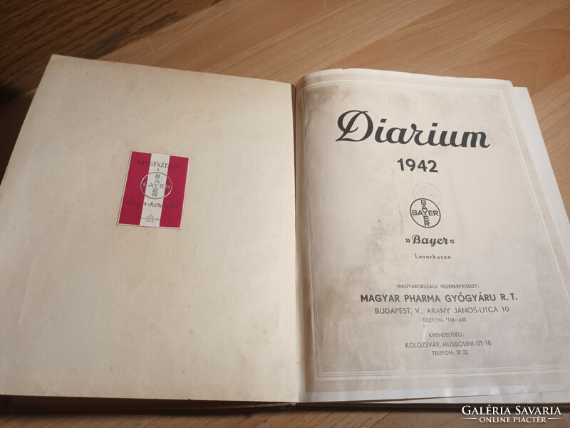 Diarium - bayer - Hungarian pharma medicinal product r.T. - 1942
