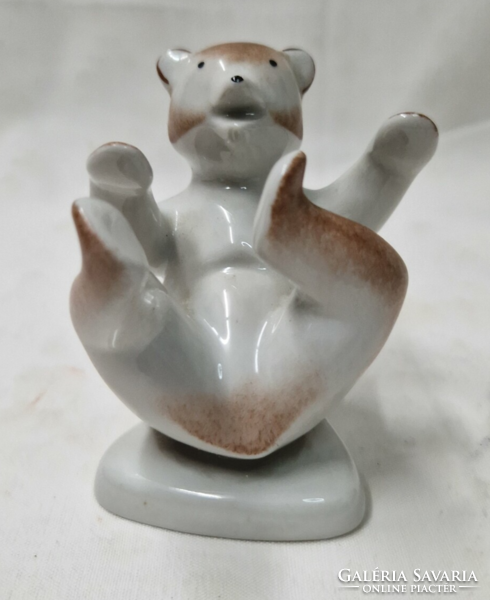 Régi kézzel festett Drasche porcelán maci figura hibátlan állapotban 7,5 cm.