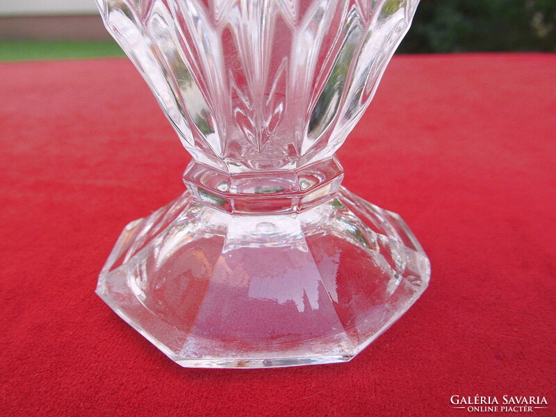 Csiszolt ólomkristály váza (17 cm, 750 gr., kristályváza)