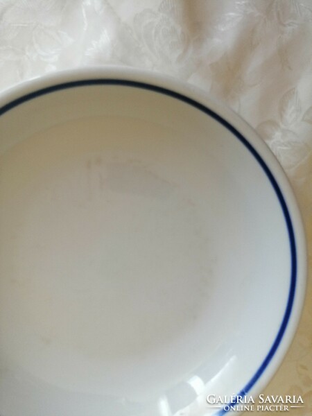 Menza főzelékes tányér kék csíkos