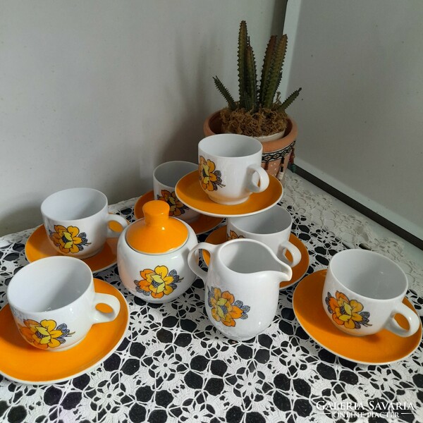 Alföldi retro bella coffee set with yellow flowers 2.