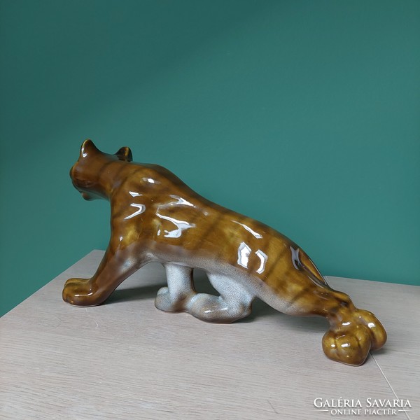 Nagyméretű 40 cm-es retro kerámia  tigris figura
