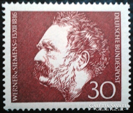N528 / Germany 1966 werner von siemans stamp postal clerk