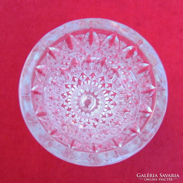 Csiszolt ólomkristály váza (17 cm, 750 gr., kristályváza)