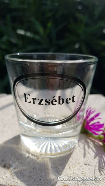 Erzsébet feliratos retro üveg pohár