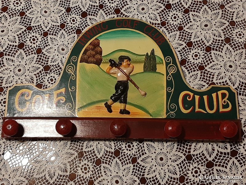 English-style, hand-painted golf club hanger, clothes rack