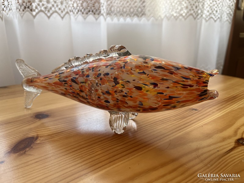 Murano stílus üveg hal
