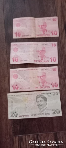 Török lira,  érvényben lévő pénzek 8 db 130 lira 2000 ft