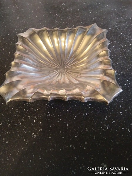 Old silver serving bowl