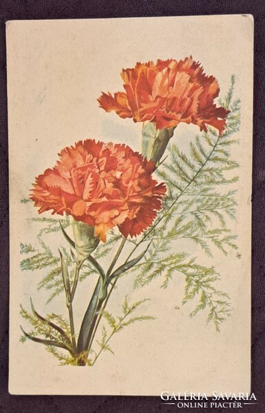 Old floral postcard 12 (m4718)