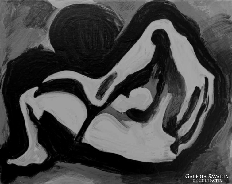 Gábor Tunyogi: decomposition c., Painting nude modern