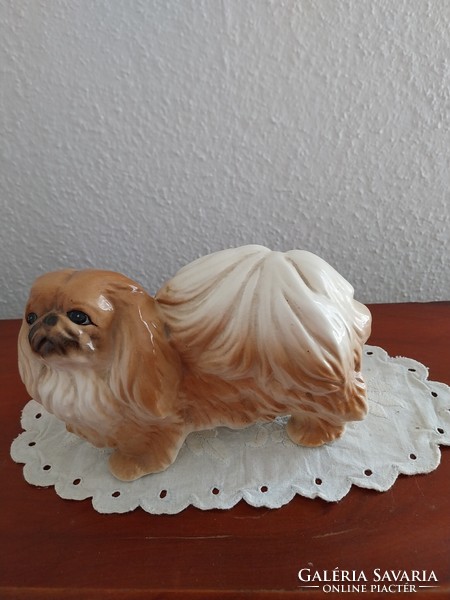 Marked, English porcelain dog, lap