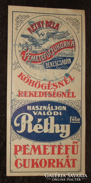 Réthy's fennel candy antique counting slip